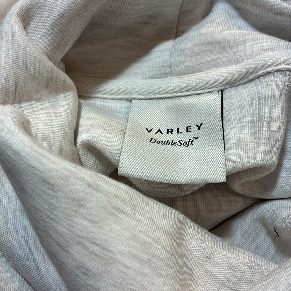 Varley Sophie Dress Marled Ivory Sz S Comfy Soft Mini Cinched Waist - Picture 8 of 10